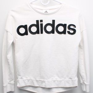 Adidas Sweatshirt Large Logo Girls Size L/G (14) White w/Black
